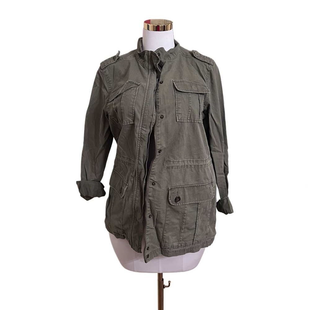 Olive Green Utility Cargo Jacket